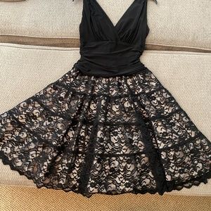 SLNY Beaded Black A line dress - great! Size 8